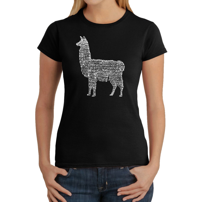 Women's Word Art T-Shirt - Llama Mama