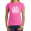 Pink Large Women's Word Art T-Shirt - Feeling Lucky