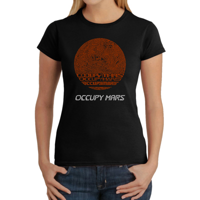 Women's Word Art T-Shirt - Occupy Mars
