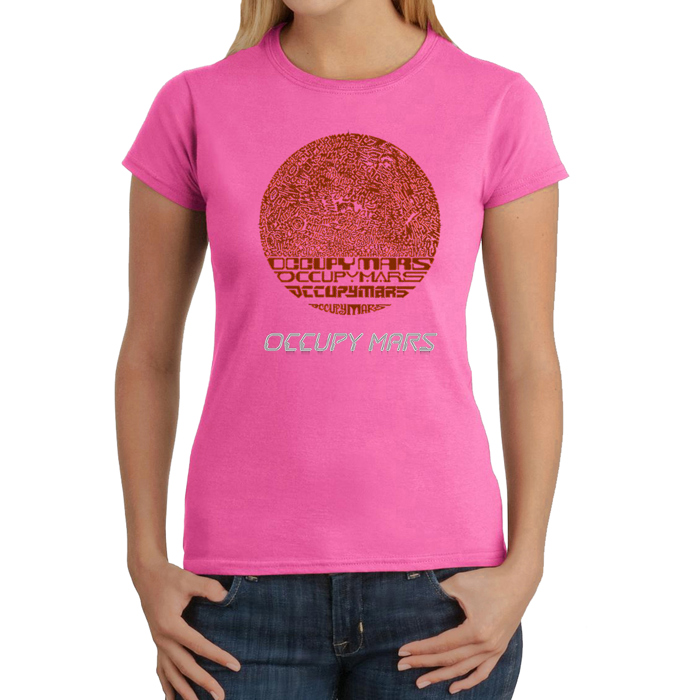 Women's Word Art T-Shirt - Occupy Mars