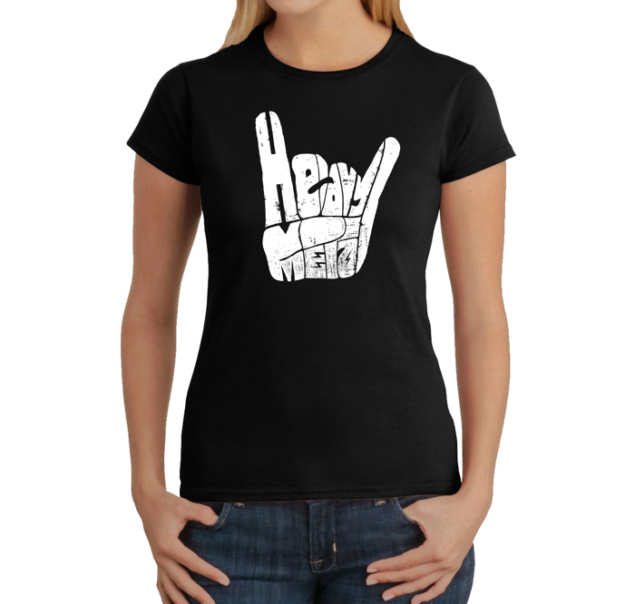 Women's Word Art T-Shirt - Heavy Metal