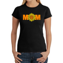 Black XL Women's Word Art T-Shirt - Mom Sunflower