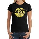 Black X-Small Women's Word Art T-Shirt - Halloween Bats
