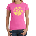 Pink XL Women's Word Art T-Shirt - Halloween Bats