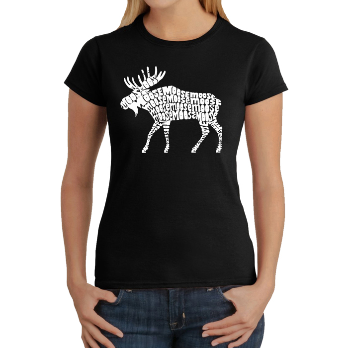 Women's Word Art T-Shirt - Moose