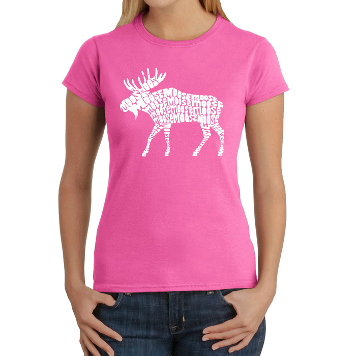 Women's Word Art T-Shirt - Moose