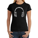 Women's Word Art T-Shirt - HEADPHONES - LANGUAGES