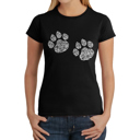 Black XL Women's Word Art T-Shirt - Meow Cat Prints