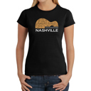 Black Large Nashville Guitar - Women's Word Art T-Shirt