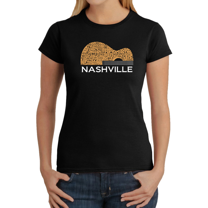 Nashville Guitar - Women's Word Art T-Shirt