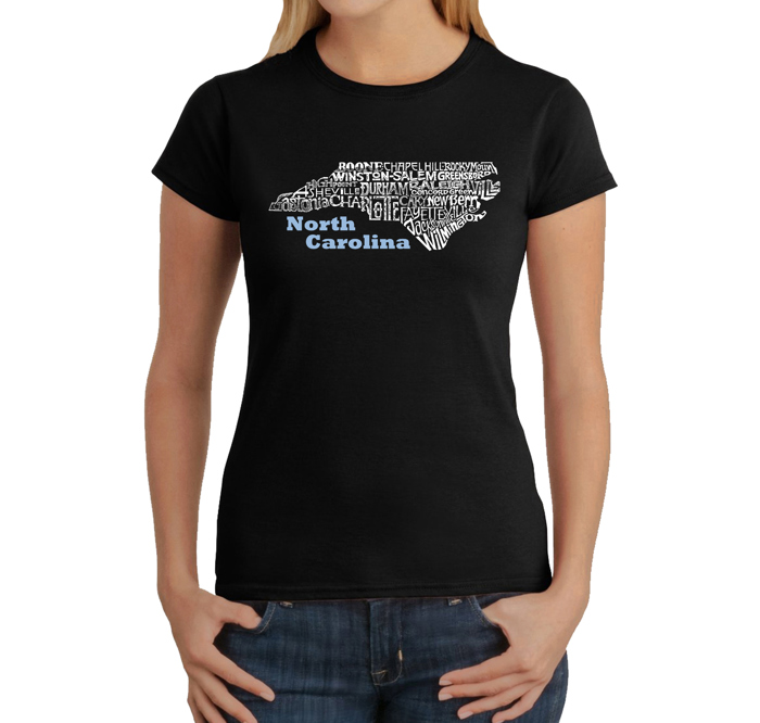 Women's Word Art T-Shirt - North Carolina