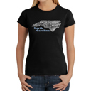 Black X-Small Women's Word Art T-Shirt - North Carolina