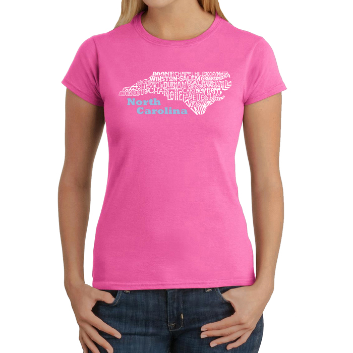 Women's Word Art T-Shirt - North Carolina