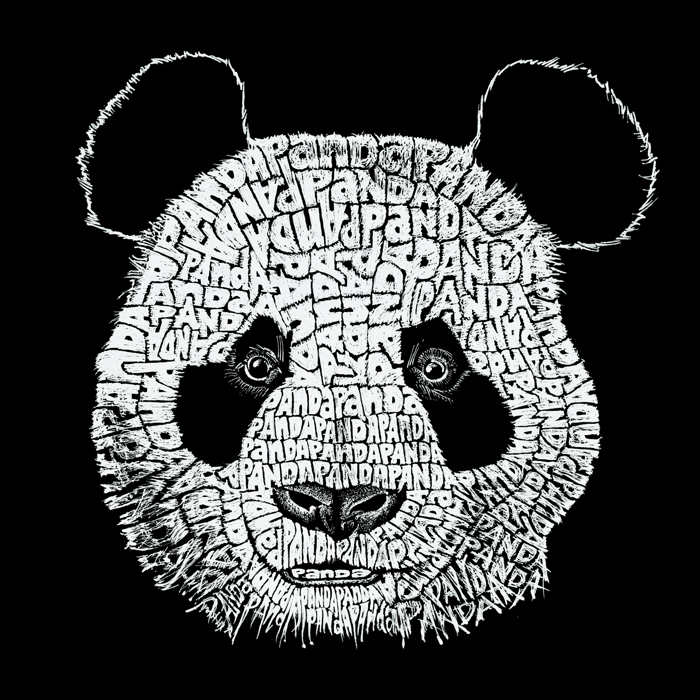 Women's Word Art T-Shirt - Panda