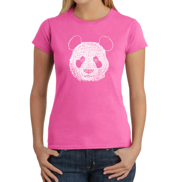 Women's Word Art T-Shirt - Panda