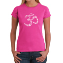  Women's Word Art T-Shirt - THE OM SYMBOL OUT OF YOGA POSES