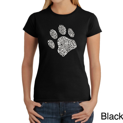 Women's Word Art T-Shirt - Dog Paw