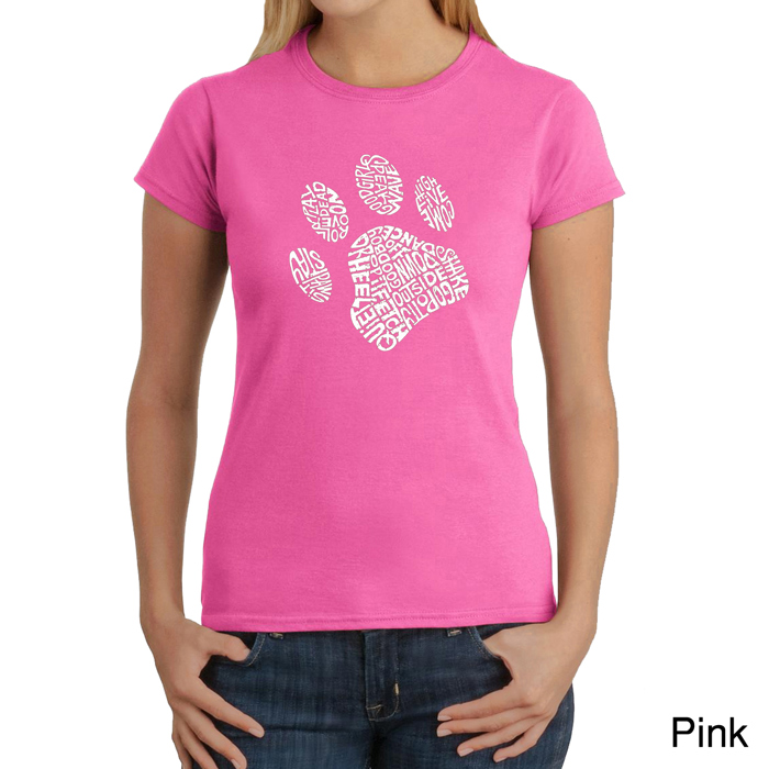 Women's Word Art T-Shirt - Dog Paw