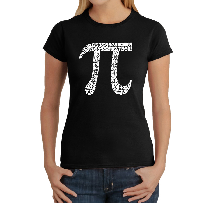 Women's Word Art T-Shirt - THE FIRST 100 DIGITS OF PI