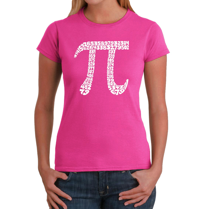 Women's Word Art T-Shirt - THE FIRST 100 DIGITS OF PI