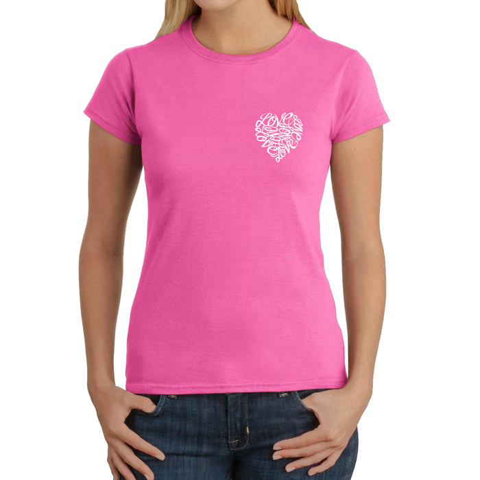 Cursive Heart - Women's Word Art T-Shirt