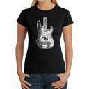 Black Medium Women's Word Art T-Shirt - Bass Guitar