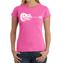 Pink Large Women's Word Art T-Shirt - Peace Love Country