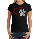  Paw Heart - Women's Word Art T-Shirt