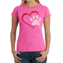  Paw Heart - Women's Word Art T-Shirt