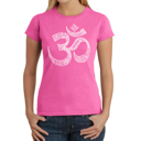 Pink Large Women's Word Art T-Shirt - Poses OM