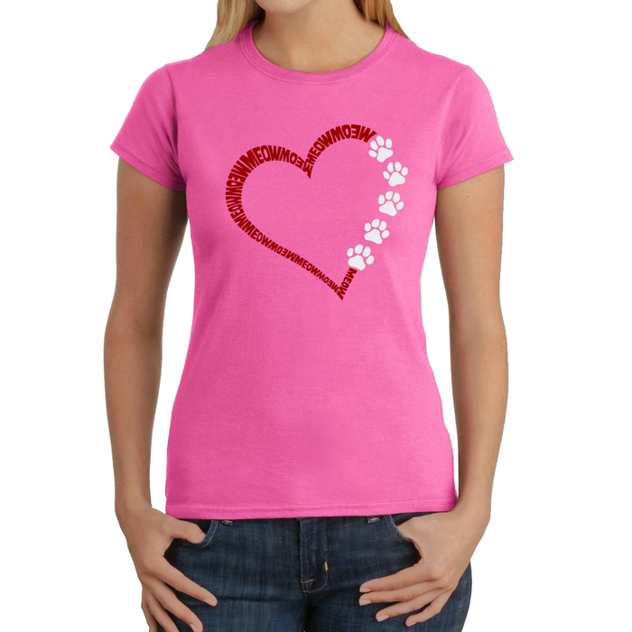 Meow Heart - Women's Word Art T-Shirt