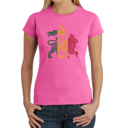  Women's Word Art T-Shirt - Rasta Lion - One Love