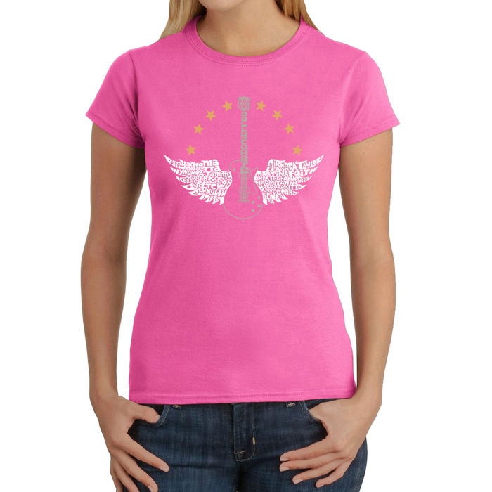 Country Female Singers - Women's Word Art T-Shirt
