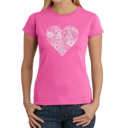  Women's Word Art T-Shirt - Heart Flowers