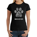 Black XL Women's Word Art T-Shirt - Rescue Mom