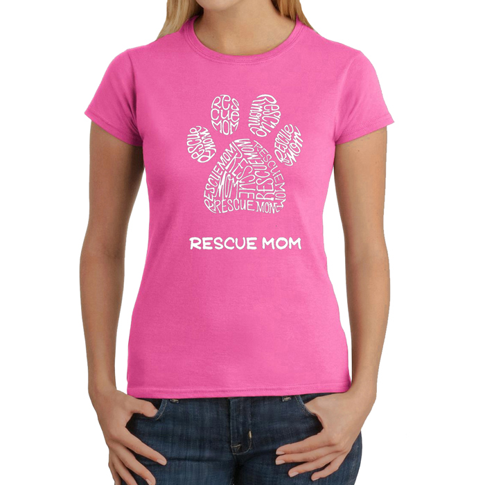 Women's Word Art T-Shirt - Rescue Mom