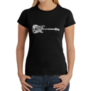 Black XXL Women's Word Art T-Shirt - Rock Guitar