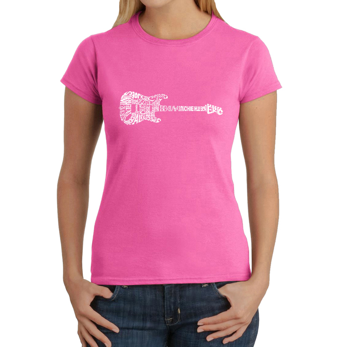 Women's Word Art T-Shirt - Rock Guitar