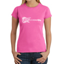 Pink Medium Women's Word Art T-Shirt - Rock Guitar