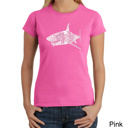 Women's Word Art T-Shirt - SPECIES OF SHARK