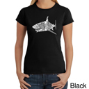 Black Large Women's Word Art T-Shirt - SPECIES OF SHARK