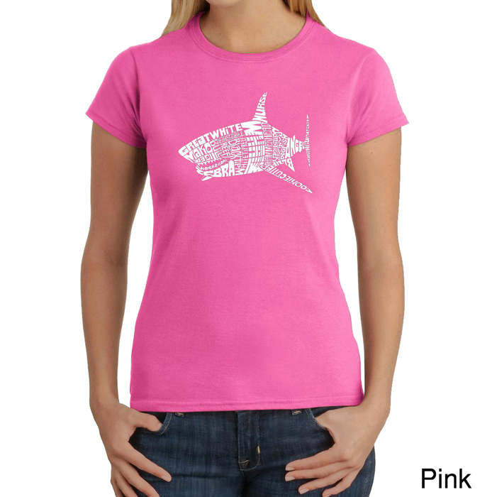 Women's Word Art T-Shirt - SPECIES OF SHARK