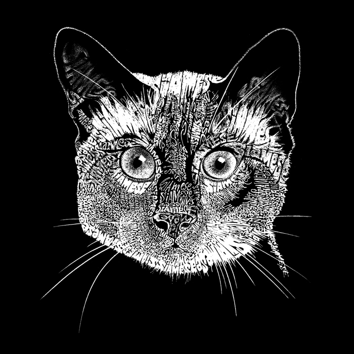 Women's Word Art T-Shirt - Siamese Cat