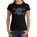 Black X-Small Women's Word Art T-Shirt - XOXO Skull