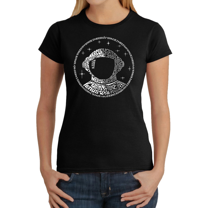 Women's Word Art T-Shirt - I Need My Space Astronaut