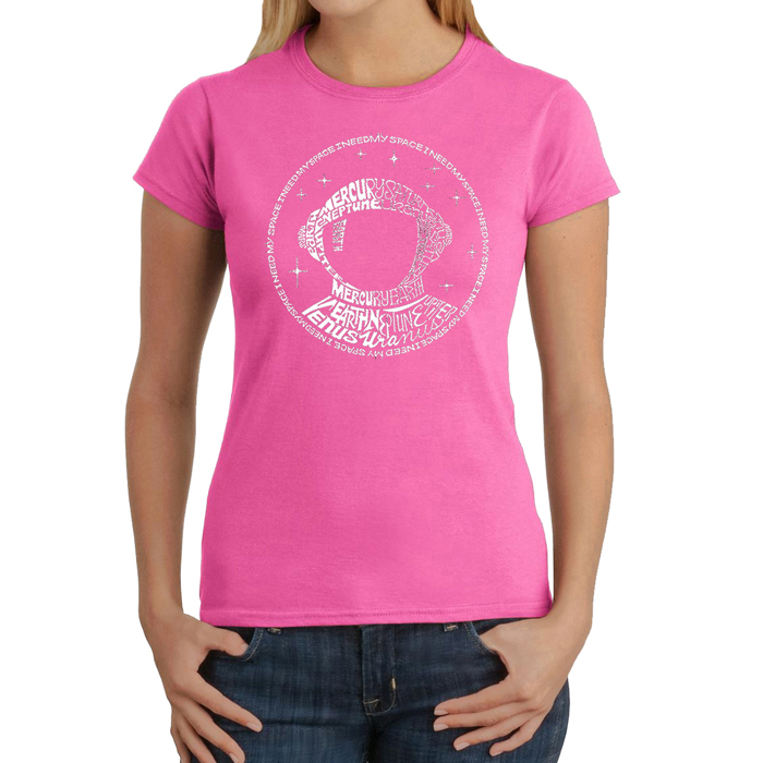 Women's Word Art T-Shirt - I Need My Space Astronaut