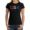 Black Medium USA Fireworks - Women's Word Art T-Shirt