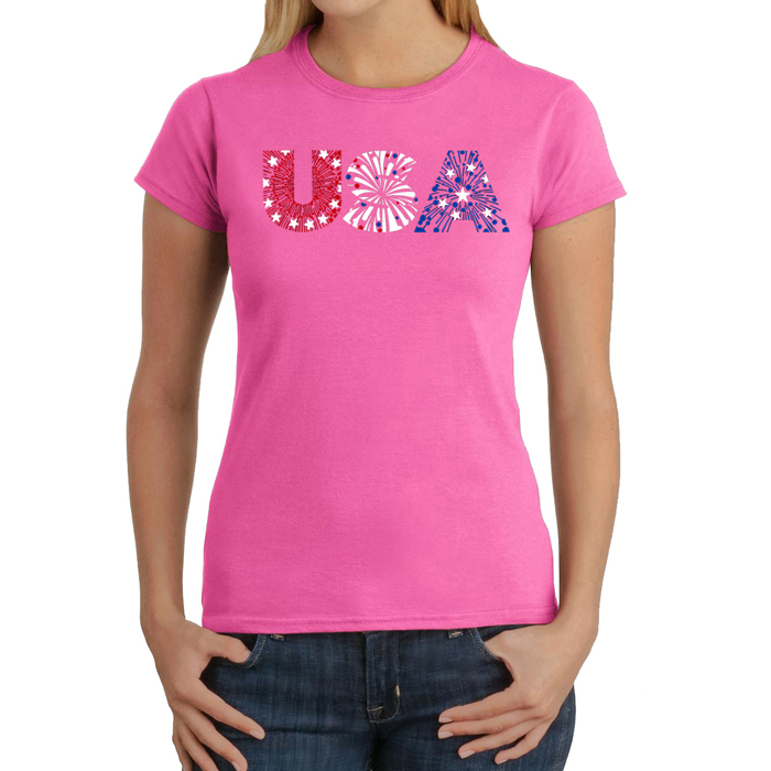 USA Fireworks - Women's Word Art T-Shirt