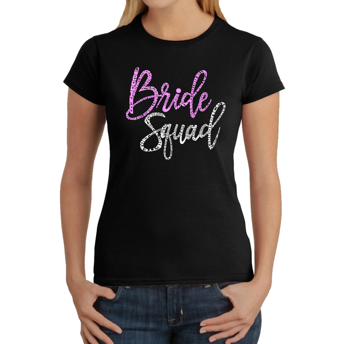 Women's Word Art T-Shirt - Bride Squad