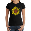 Black XL Women's Word Art T-Shirt - Sunflower